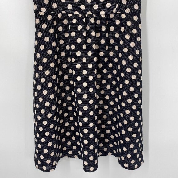 Anthropologie Nicola Polka Dot Fit & Flare Black Cream Cutout Size 0 - Picture 5 of 11